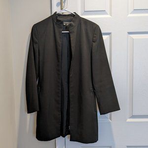 Zara Basic Black Zip Up Frock Jacket Coat US 6